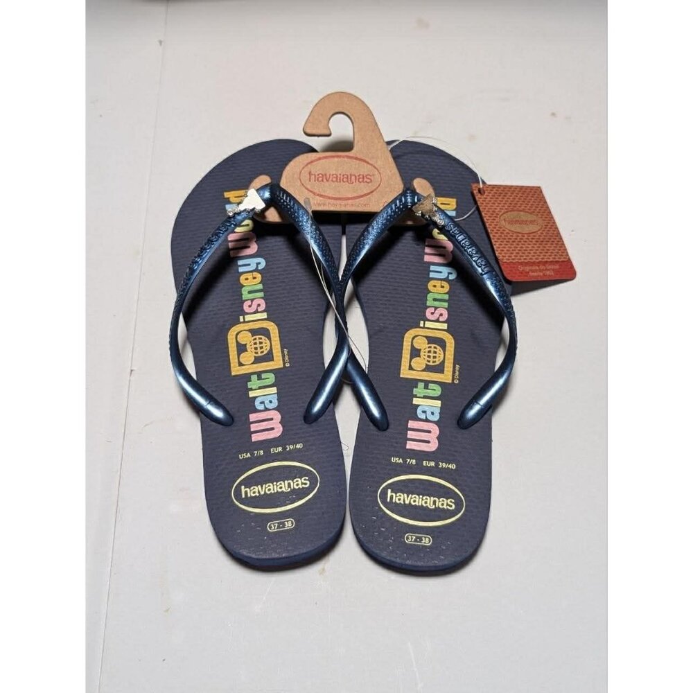 Havaianas Disney Flip Flops Navy Sandals Women Size US 7